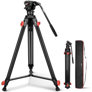 Neewer - Compact Fluid Head Video Tripod - Aluminum Stand for DSLR & Camcorder, 13.2lb Load Neewer - Compact Fluid Head Video Tripod - Aluminum Stand for DSLR & Camcorder, 13.2lb Load