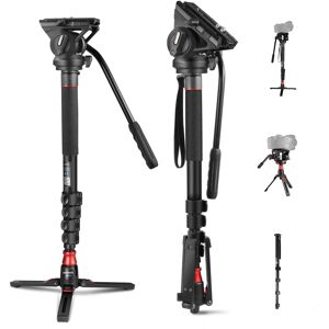 Neewer - Professional Monopod with Tripod Base - 70.5" Aluminum with Fluid Head for DSLR (13.2lb) Neewer - Professional Monopod with Tripod Base - 70.5" Aluminum with Fluid Head for DSLR (13.2lb)