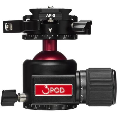 3Pod - Everest Series H2 Ball Head, Arca Swiss Quick Release Plate, 360 Degree Rotating Tripod Ball Head Mount, Max Load 3Pod - Everest Series H2 Ball Head, Arca Swiss Quick Release Plate, 360 Degree Rotating Tripod Ball Head Mount, Max Load