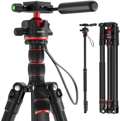 Neewer - Basics 77" Camera Tripod Monopod, Compact Travel Stand with 360° Ball Head & Arca QR Plate, 13lb Load Neewer - Basics 77" Camera Tripod Monopod, Compact Travel Stand with 360° Ball Head & Arca QR Plate, 13lb Load