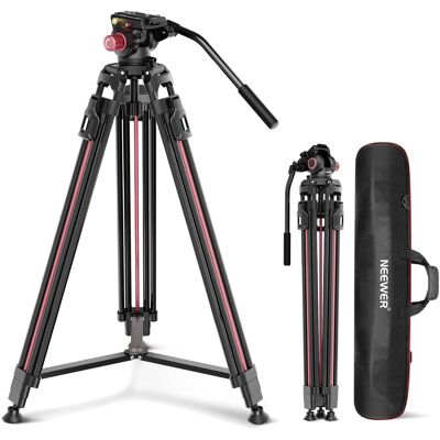 Neewer - 79" Video Tripod with Fluid Head - One-Step QR Aluminum Stand for DSLR & Camcorder (17.6lb) Neewer - 79" Video Tripod with Fluid Head - One-Step QR Aluminum Stand for DSLR & Camcorder (17.6lb)