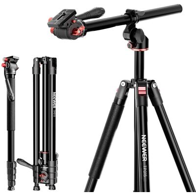 Neewer - Basics 75.4" Overhead Tripod/Monopod with Fluid Head & Horizontal Column, TP015 - Black Neewer - Basics 75.4" Overhead Tripod/Monopod with Fluid Head & Horizontal Column, TP015 - Black