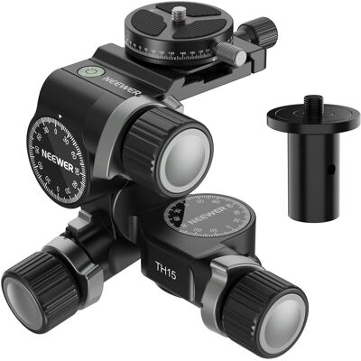 Neewer - 3-Way Geared Tripod Head with Arca QR - Micro Adjustment Pan/Tilt Head for Precision (13.2lb) - Black Neewer - 3-Way Geared Tripod Head with Arca QR - Micro Adjustment Pan/Tilt Head for Precision (13.2lb) - Black