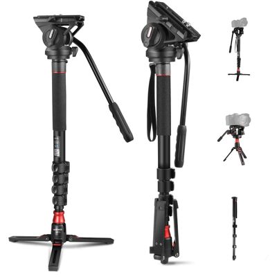 Neewer - Professional Monopod with Tripod Base - 70.5" Aluminum with Fluid Head for DSLR (13.2lb) Neewer - Professional Monopod with Tripod Base - 70.5" Aluminum with Fluid Head for DSLR (13.2lb)