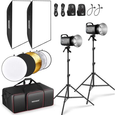 Neewer - 600Ws Flash Kit: 2x 300W Strobes,Softboxes, Stands Neewer - 600Ws Flash Kit: 2x 300W Strobes,Softboxes, Stands