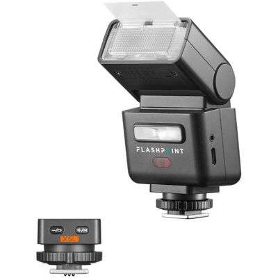 Flashpoint - iT32 Compact R2 TTL Mini Camera Flash with Detachable Magnetic X5-L Interchangeable Hot Shoe Module and Flashpoint - iT32 Compact R2 TTL Mini Camera Flash with Detachable Magnetic X5-L Interchangeable Hot Shoe Module and