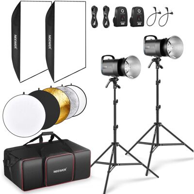 Neewer - 800Ws Flash Kit: 2x 400W Strobes, Softboxes Neewer - 800Ws Flash Kit: 2x 400W Strobes, Softboxes