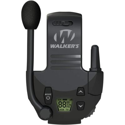 Walker’s - Walker's Tactical/Hunting Walkie Talkie, Integrates w/ Razor Muffs, 2-Mile Range - Black Walker’s - Walker's Tactical/Hunting Walkie Talkie, Integrates w/ Razor Muffs, 2-Mile Range - Black