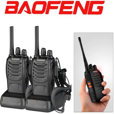 Winado - 2x Baofeng BF-88A Walkie Talkie Two Way Radio 16CH 462MHz 467MHz FRS Frequency Long Range 16 Channels for Hiking Camping - Black Winado - 2x Baofeng BF-88A Walkie Talkie Two Way Radio 16CH 462MHz 467MHz FRS Frequency Long Range 16 Channels for Hiking Camping - Black