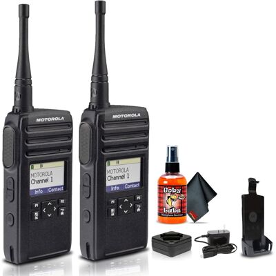 Solutions - Motorola DTR700 900 MHz Digital 2-Way Radio (50 Channels) (2-Pack) with Cleaning Bundle - Black Solutions - Motorola DTR700 900 MHz Digital 2-Way Radio (50 Channels) (2-Pack) with Cleaning Bundle - Black