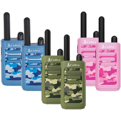 Cobra - HE150 Kid Friendly Walkie Talkies 6-Pack - 16-Mile Range, 2 Channels Two-Way Radio Set, Blue, Green and Pink (2 of - Blue/Green/Pink Cobra - HE150 Kid Friendly Walkie Talkies 6-Pack - 16-Mile Range, 2 Channels Two-Way Radio Set, Blue, Green and Pink (2 of - Blue/Green/Pink