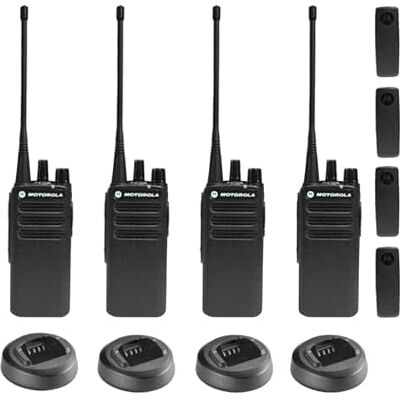 Motorola - CP100D Analog UHF Portable Non-Display Two Way Radio, 16 Channel, 4 Watt - 4 Pack Bundle - Black Motorola - CP100D Analog UHF Portable Non-Display Two Way Radio, 16 Channel, 4 Watt - 4 Pack Bundle - Black