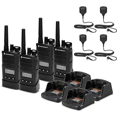 Solutions - 4 x Motorola RMU2080d On-Site 2-Way Radio with Display - 4 Pack With Mic Bundle - Black Solutions - 4 x Motorola RMU2080d On-Site 2-Way Radio with Display - 4 Pack With Mic Bundle - Black
