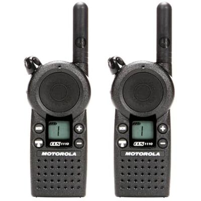 2 x Motorola CLS1110 Two Way Radio Walkie Talkies (UHF) - Black 2 x Motorola CLS1110 Two Way Radio Walkie Talkies (UHF) - Black
