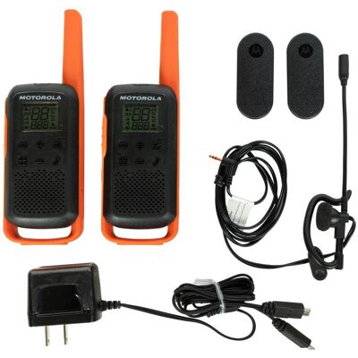 Motorola - Solutions T275 25 mi. Two-Way Radio Black/Orange 2-Pack w/ Accessories - Black / Blue Motorola - Solutions T275 25 mi. Two-Way Radio Black/Orange 2-Pack w/ Accessories - Black / Blue