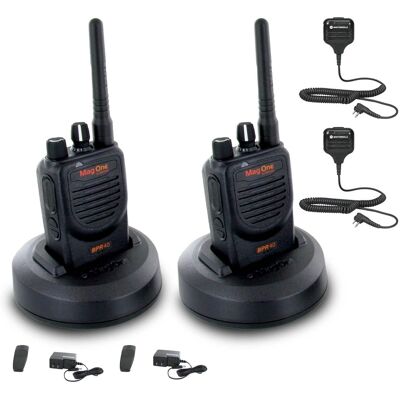 Solutions - 2 x Motorola BPR40 Mag One Series 4W 8-Channel UHF Two-Way Radio - Bundle - Black Solutions - 2 x Motorola BPR40 Mag One Series 4W 8-Channel UHF Two-Way Radio - Bundle - Black