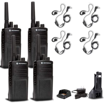 Solutions - 4 x Motorola RMV2080 On-Site 2-Way Radio + 4 x Motorola HKLN4604 Earpiece + More - Black Solutions - 4 x Motorola RMV2080 On-Site 2-Way Radio + 4 x Motorola HKLN4604 Earpiece + More - Black