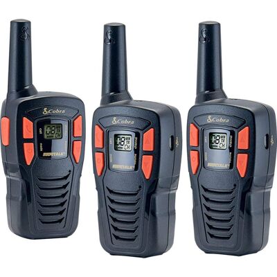 Cobra - MicroTALK 16-Mile, 22-Channel FRS/GMRS 2-Way Radios (3-Pack) - Black Cobra - MicroTALK 16-Mile, 22-Channel FRS/GMRS 2-Way Radios (3-Pack) - Black