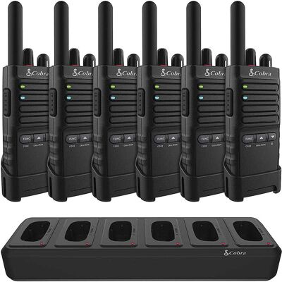 Cobra - Pro Business 300,000 sq. ft/25 Floor Range FRS 2-Way Radios (6-Pack) with IP54 Rating (Dust Protected and Splashproof) - Black Cobra - Pro Business 300,000 sq. ft/25 Floor Range FRS 2-Way Radios (6-Pack) with IP54 Rating (Dust Protected and Splashproof) - Black