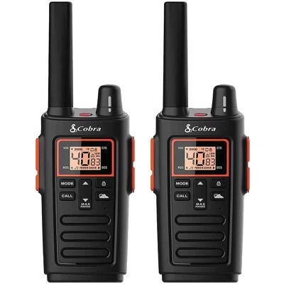 Cobra - 32-Mile, 40-Channel 2-Way Radios (Pair) - Black Cobra - 32-Mile, 40-Channel 2-Way Radios (Pair) - Black