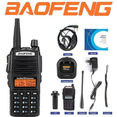 Winado - Baofeng UV-82 Two Way Radio UHF VHF Dual-Band Walkie Talkie Ham Transceiver 144-148/420-450Mhz 1800mAh Li-ion Battery - Black Winado - Baofeng UV-82 Two Way Radio UHF VHF Dual-Band Walkie Talkie Ham Transceiver 144-148/420-450Mhz 1800mAh Li-ion Battery - Black