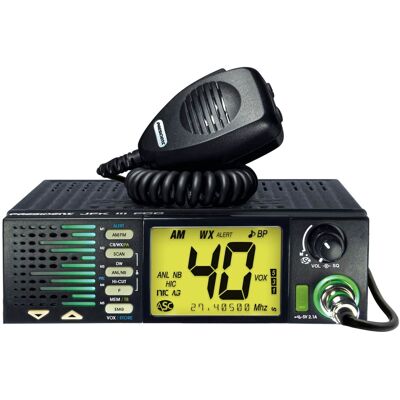 PRESIDENT - TXUS910 JFK III 40-Channel Trucker CB Radio, AM/FM/PA Modes, NOAA Alerts, Flashing RX/TX Speaker, Scan Skip, USB, Mic - Black PRESIDENT - TXUS910 JFK III 40-Channel Trucker CB Radio, AM/FM/PA Modes, NOAA Alerts, Flashing RX/TX Speaker, Scan Skip, USB, Mic - Black