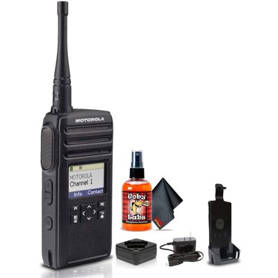 Solutions - Motorola DTR700 900 MHz Digital 2-Way Radio (50 Channels) with Cleaning Bundle - Black Solutions - Motorola DTR700 900 MHz Digital 2-Way Radio (50 Channels) with Cleaning Bundle - Black