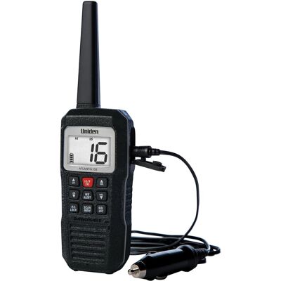 Uniden - ATLANTIS 155 Floating Handheld 2-Way VHF Marine Radio - Black Uniden - ATLANTIS 155 Floating Handheld 2-Way VHF Marine Radio - Black