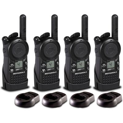 Solutions - 4 x Motorola CLS1410 UHF 1 W 4-Channel 2-Way Radio (CLS1410) - 4 Pack Bundle - Black Solutions - 4 x Motorola CLS1410 UHF 1 W 4-Channel 2-Way Radio (CLS1410) - 4 Pack Bundle - Black