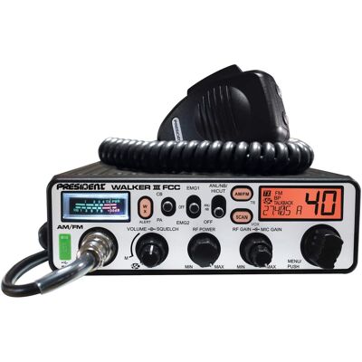PRESIDENT - Walker III FCC 40-Channel 12-Volt AM/FM Weatherband CB Radio TXUS200-1 - Black PRESIDENT - Walker III FCC 40-Channel 12-Volt AM/FM Weatherband CB Radio TXUS200-1 - Black