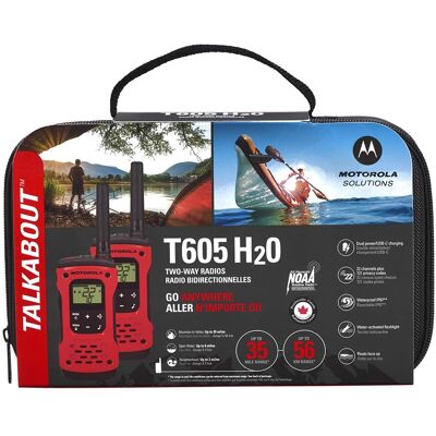 Motorola - T605 35 mi. Waterproof Two-Way Radio 2-Pack w/ Accessories - Orange Motorola - T605 35 mi. Waterproof Two-Way Radio 2-Pack w/ Accessories - Orange
