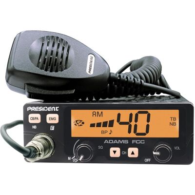 PRESIDENT - ADAMS FCC 40-Channel 12-Volt AM CB Radio - Black PRESIDENT - ADAMS FCC 40-Channel 12-Volt AM CB Radio - Black