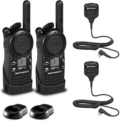 Solutions - 2 x Motorola CLS1110 UHF 1W 1-Channel 2-Way Radio - 2 Pack With Mic Bundle - Black Solutions - 2 x Motorola CLS1110 UHF 1W 1-Channel 2-Way Radio - 2 Pack With Mic Bundle - Black