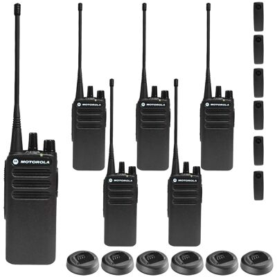 Motorola - CP100D Analog UHF Portable Non-Display Two Way Radio, 16 Channel, 4 Watt - 6 Pack Bundle - Black Motorola - CP100D Analog UHF Portable Non-Display Two Way Radio, 16 Channel, 4 Watt - 6 Pack Bundle - Black