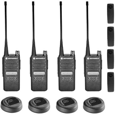 Solutions - Motorola CP100D Analog UHF Portable Two Way Radio With Display and Limited Keypad, - 4 Pack Bundle - Black Solutions - Motorola CP100D Analog UHF Portable Two Way Radio With Display and Limited Keypad, - 4 Pack Bundle - Black