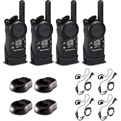 Solutions - 4 x Motorola CLS1410 UHF 1 W 4-Channel 2-Way Radio - 4 Pack With Mic Bundle - Black Solutions - 4 x Motorola CLS1410 UHF 1 W 4-Channel 2-Way Radio - 4 Pack With Mic Bundle - Black