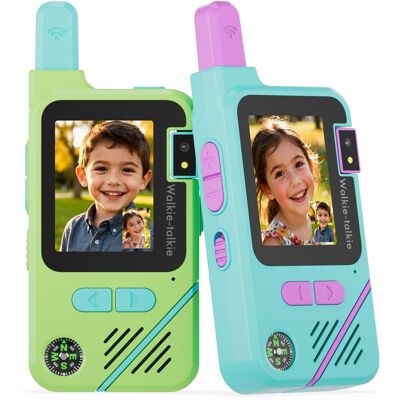 Contixo - Kids Video Walkie Talkies 2-Pack with Camera, 2-Way Voice & Video Communication Toy - Blue, Green Contixo - Kids Video Walkie Talkies 2-Pack with Camera, 2-Way Voice & Video Communication Toy - Blue, Green