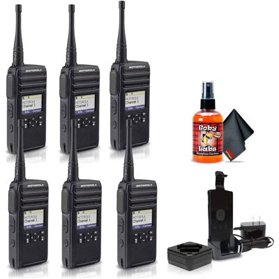 Solutions - Motorola DTR700 900 MHz Digital 2-Way Radio (50 Channels) (6-Pack) with Cleaning Bundle - Black Solutions - Motorola DTR700 900 MHz Digital 2-Way Radio (50 Channels) (6-Pack) with Cleaning Bundle - Black