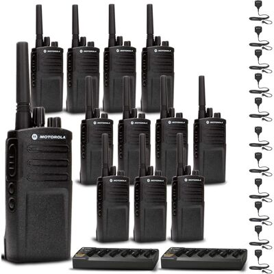 Solutions - 2 x Motorola Charger + 12 x Motorola RMV2080 OnSite 2-Way Radio + Mic + More - Black Solutions - 2 x Motorola Charger + 12 x Motorola RMV2080 OnSite 2-Way Radio + Mic + More - Black