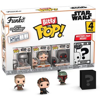 Funko - BITTY POP!: Star Wars - The Mandalorian - Mandalorian 4-Pack - COLLECTIBLES - Multicolor Funko - BITTY POP!: Star Wars - The Mandalorian - Mandalorian 4-Pack - COLLECTIBLES - Multicolor
