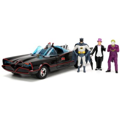Jada Toys - DC Batman - Hollywood Rides - 1:24 Deluxe 1966 Batmobile Die-Cast Car & 3 Figures - COLLECTIBLES - Multicolor Jada Toys - DC Batman - Hollywood Rides - 1:24 Deluxe 1966 Batmobile Die-Cast Car & 3 Figures - COLLECTIBLES - Multicolor