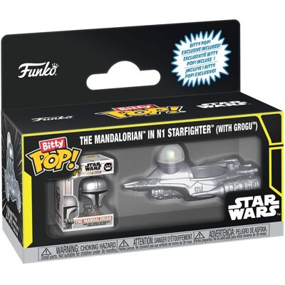 Funko - Bitty POP!: Ride: Star Wars - The Mandalorian in N1 Starfighter (with Grogu) - COLLECTIBLES - Multicolor Funko - Bitty POP!: Ride: Star Wars - The Mandalorian in N1 Starfighter (with Grogu) - COLLECTIBLES - Multicolor