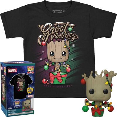 Funko - POCKET POP! & TEE: Guardians of the Galaxy- Holiday Groot - M - COLLECTIBLES - Multicolor Funko - POCKET POP! & TEE: Guardians of the Galaxy- Holiday Groot - M - COLLECTIBLES - Multicolor