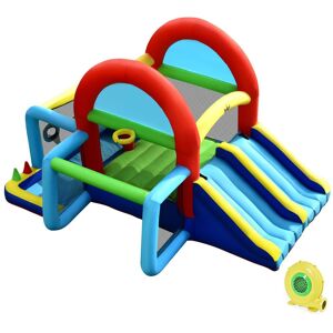 Costway - Inflatable Bounce House Kids Bouncy Jumping Castle w/ Dual Slides & 480W Blower - Multicolor Costway - Inflatable Bounce House Kids Bouncy Jumping Castle w/ Dual Slides & 480W Blower - Multicolor