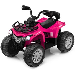 Costway - 12V Kids Ride On ATV Electric 4-Wheeler Quad 2 Speeds with Mp3 & Headlights - Pink Costway - 12V Kids Ride On ATV Electric 4-Wheeler Quad 2 Speeds with Mp3 & Headlights - Pink
