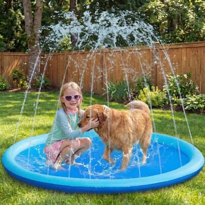 Joyfy - 60" Splash Pad Sprinkler, Non-Slip Water Sprinkler Mat, Outdoor Water Toy Thickened Sprinkler for Kids Dogs Summer Joyfy - 60" Splash Pad Sprinkler, Non-Slip Water Sprinkler Mat, Outdoor Water Toy Thickened Sprinkler for Kids Dogs Summer