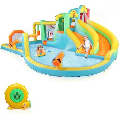 Winado - Inflatable Bounce House, Jumping Outdoor Air Castle Children Bouncer Double Long Water Slide with 750W Air-Blower Winado - Inflatable Bounce House, Jumping Outdoor Air Castle Children Bouncer Double Long Water Slide with 750W Air-Blower