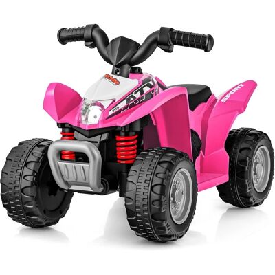 Costway - Kids Ride On ATV 6V Electric Vehicle 4 Wheeler Battery Powered Motorized Quad Toy Car with LED Lights - Pink Costway - Kids Ride On ATV 6V Electric Vehicle 4 Wheeler Battery Powered Motorized Quad Toy Car with LED Lights - Pink