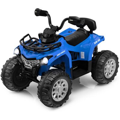 Costway - 12V Kids Ride On ATV Electric 4-Wheeler Quad 2 Speeds with Mp3 & Headlights - Blue Costway - 12V Kids Ride On ATV Electric 4-Wheeler Quad 2 Speeds with Mp3 & Headlights - Blue