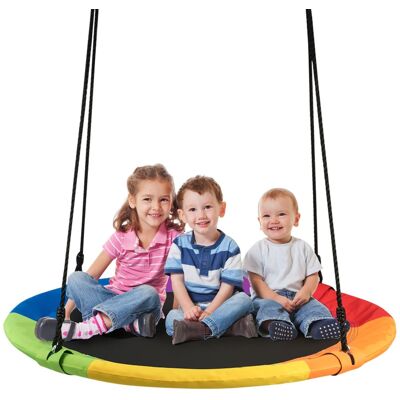 Costway - 40" Flying Saucer Tree Swing Indoor Outdoor Play Set Swing for Kids - Colorful Costway - 40" Flying Saucer Tree Swing Indoor Outdoor Play Set Swing for Kids - Colorful